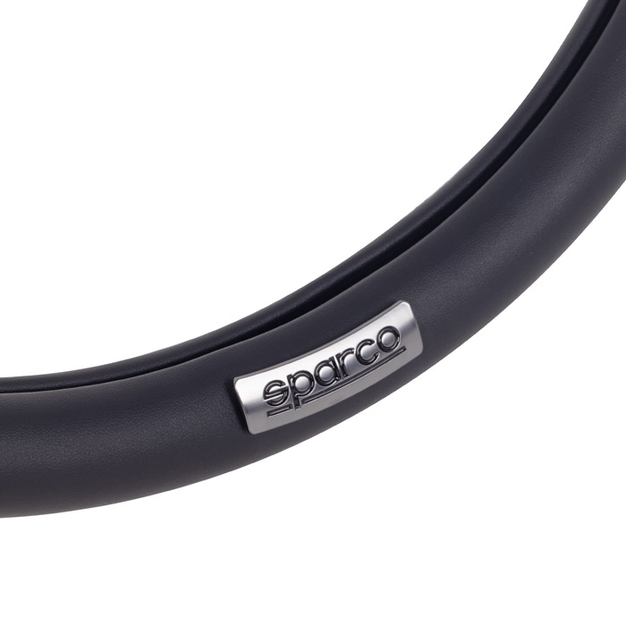 Housse De Volant Sparco Origin - Noir/Gris - Logo TPU - Universelle Pour Volants 37-39 Cm - Antidérapante Et Protection - 10